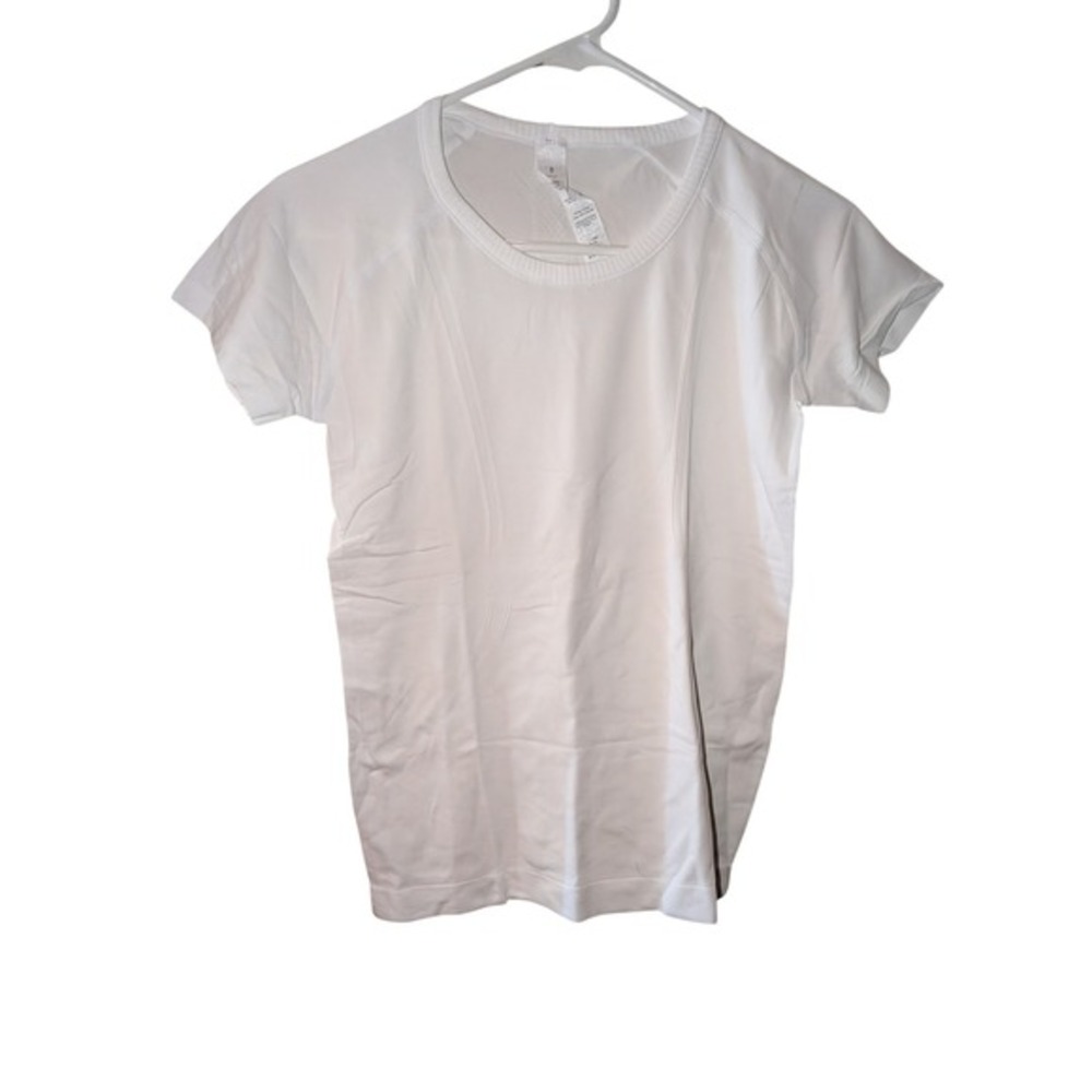 AMRIY Women's Short Sleeve Workout T-Shirt Round Neck Size 8 White (6820)